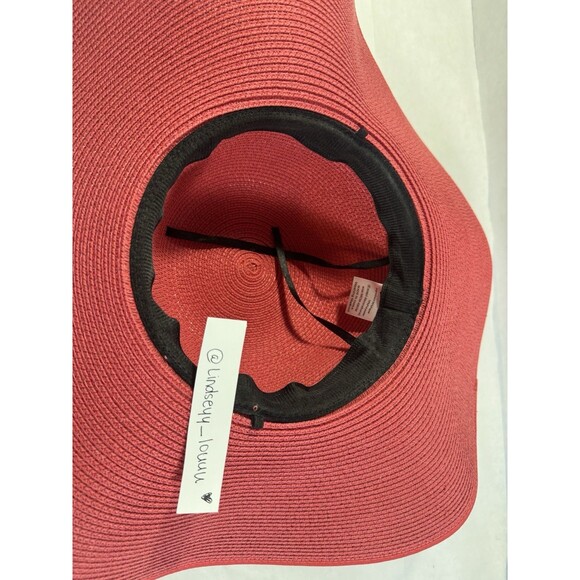 Pink Floppy Hat Wide Brim Foldable for Women Summer Bow Travel Outdoor Sun Wear main image 4